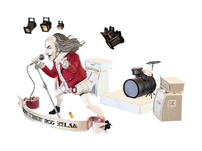Globe Theatre Rock Ballad - Rockstar 3D model, vytvořený pomocí AI