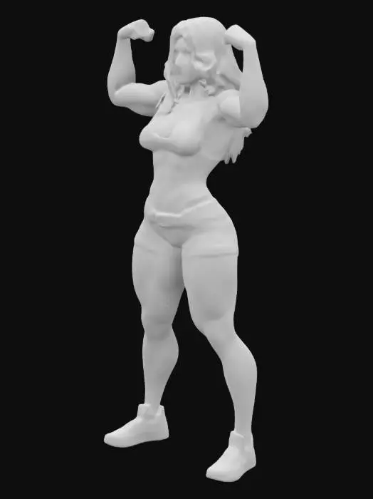 3D model for Strong woman shouting feminism