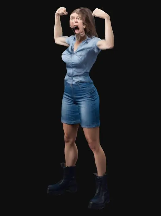 3D model for Strong woman shouting feminism, #women#
