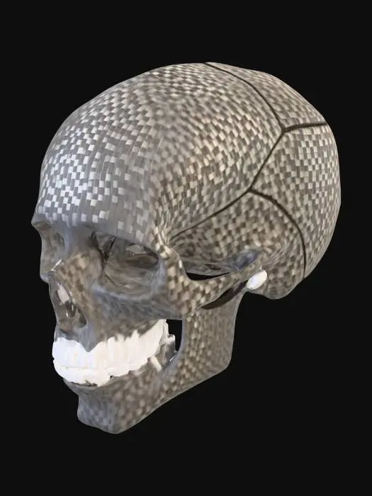 3D model for a skull with a carbon fiber surface
#PBR#