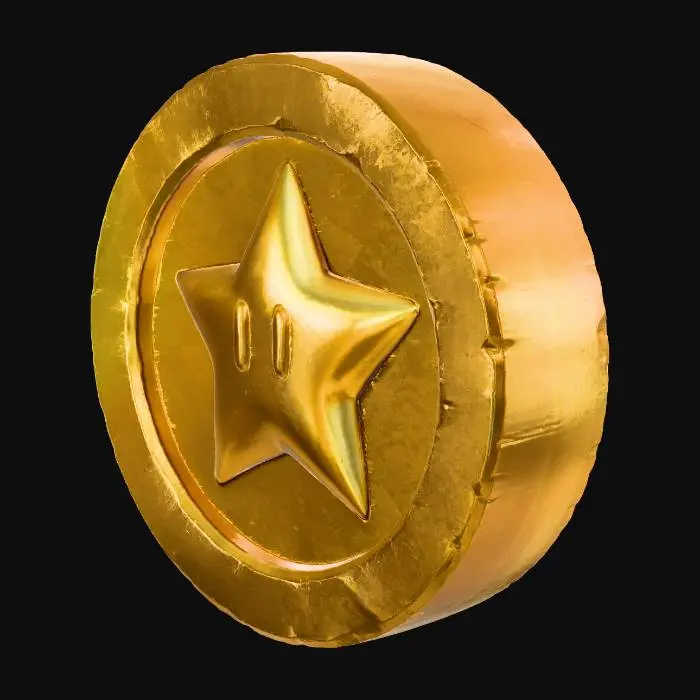 3D model for Golden Star Coin