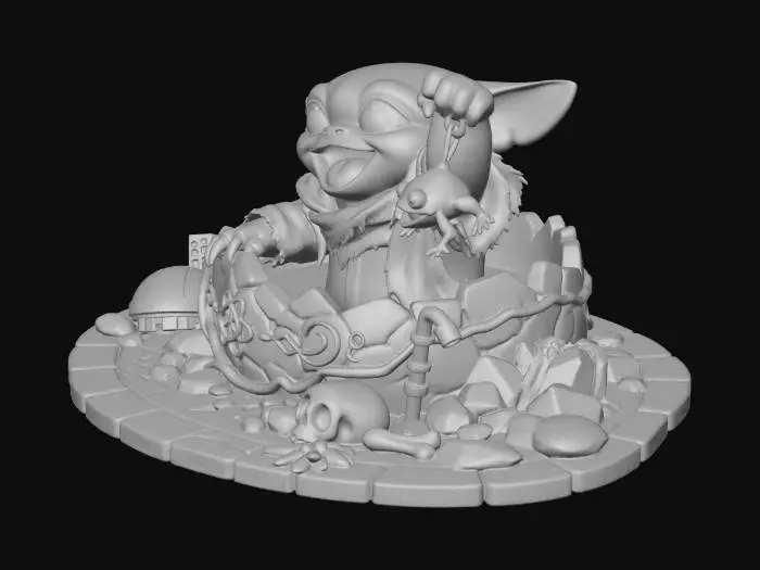 3D model for Grogu the Easter Hatchling with Frog #EasterEgg2026#
