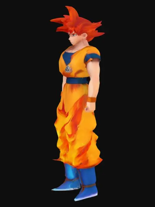 3D model for Super Saiyan God Transformation