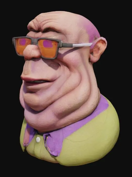 3D model for The Cool Bald Character