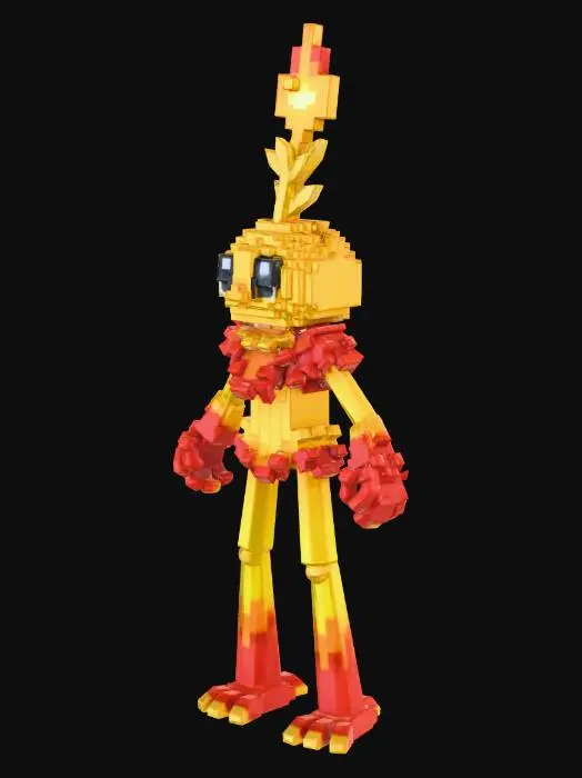 3D model for Pixel Phoenix Roblox Character