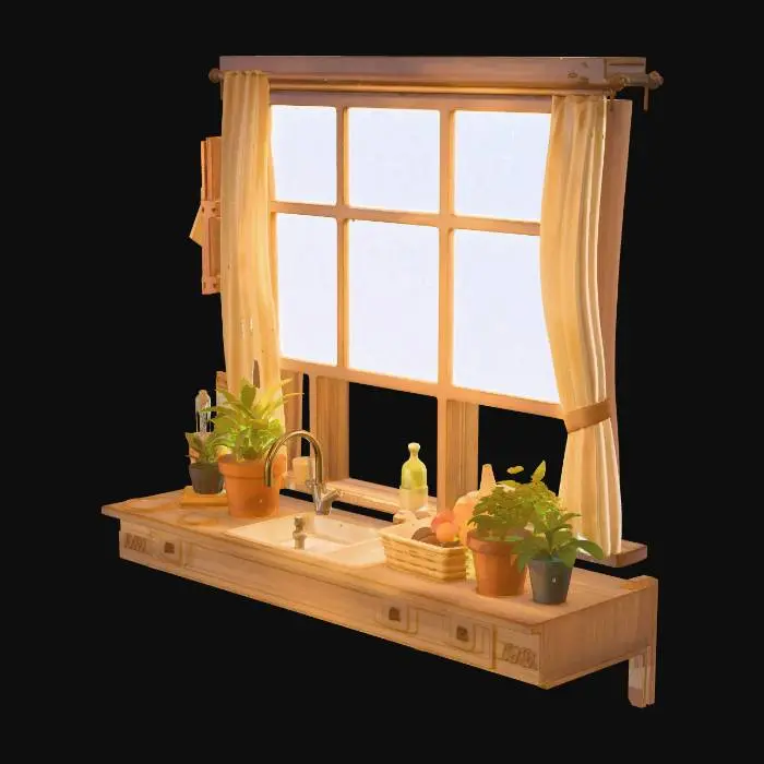 3D model for Sunlit Kitchen Window