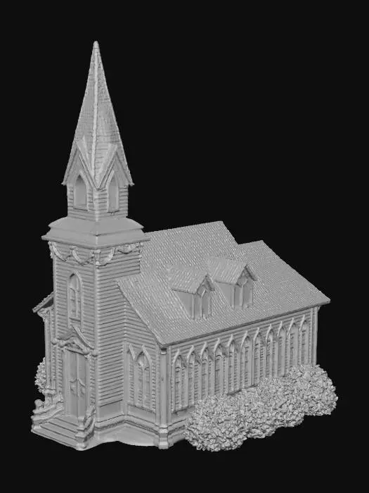 3D model for Miniature Winter Church Scene