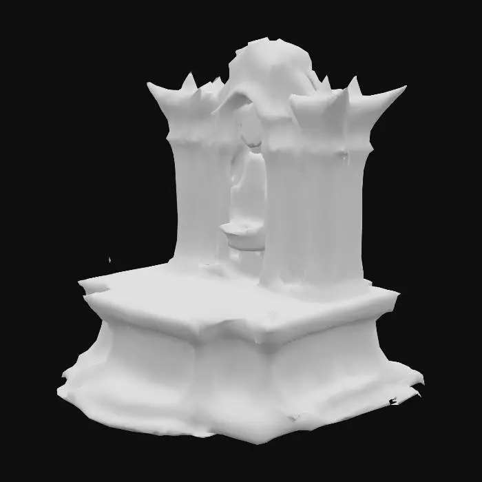 3D model for an altar that's a cross between dwarven and demonic. Kind of like a sacrificial altar you would find and the top of a pyramid