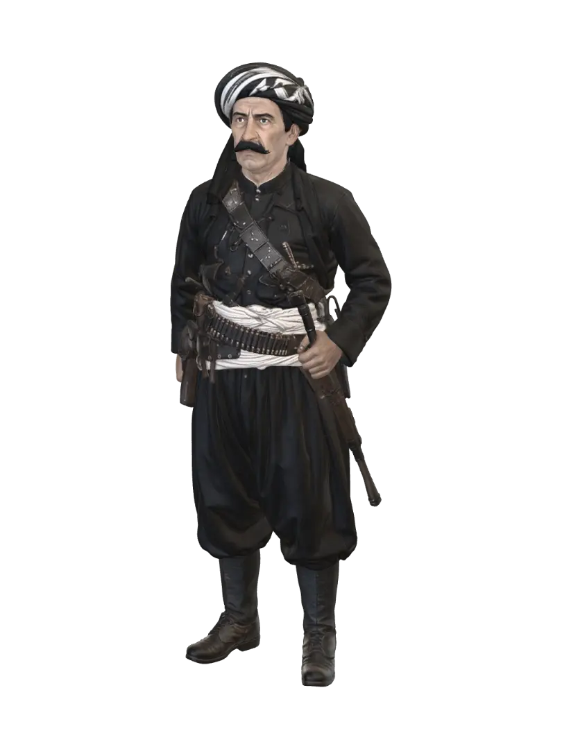 Modelo 3D de Kurdish Warrior - Turban, gerado por IA