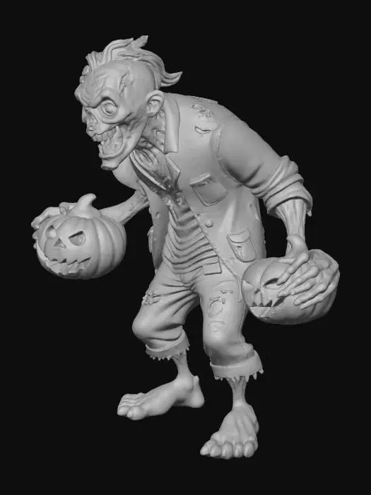 3D model for Zombie Jack-o'-Lanterns, #Halloween2025#