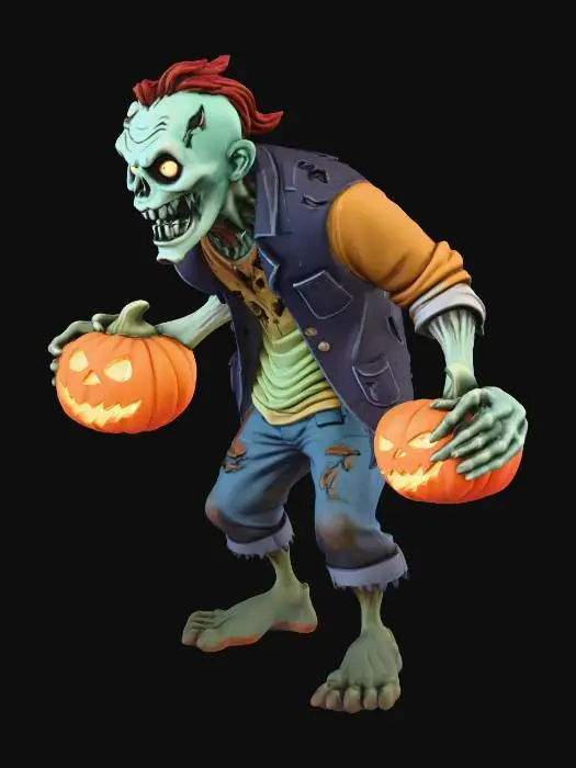 3D model for Zombie Jack-o'-Lanterns, #Halloween2025#