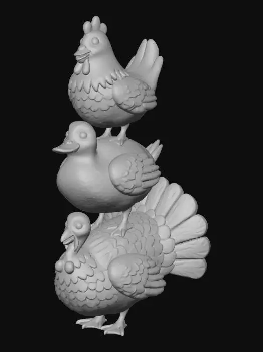 3D model for Turducken, #Thanksgiving#