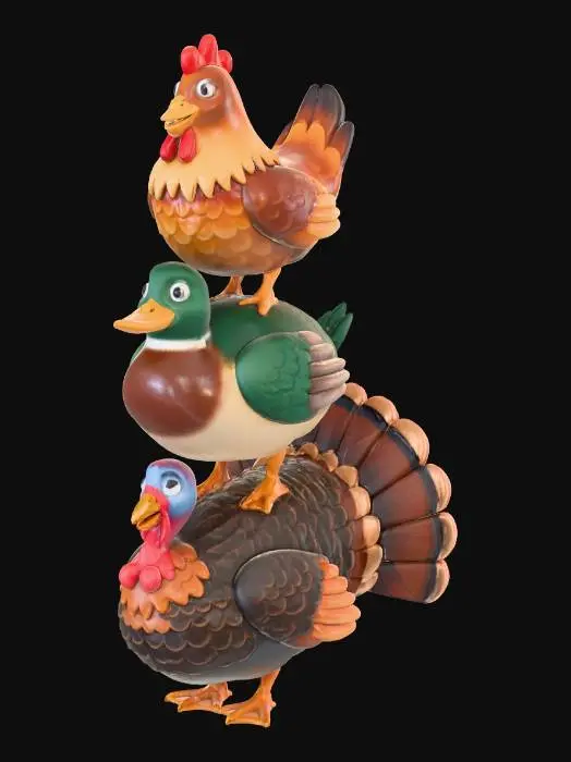 3D model for Turducken, #Thanksgiving#