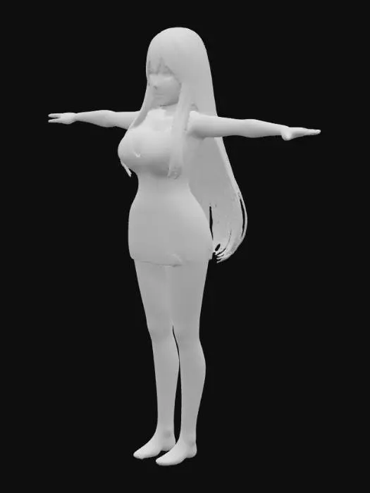 3D model for Character Design in Black Dress