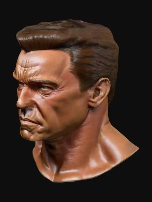 3D model for アーノルドシュワルツネッガー バストアップ , 非常に詳細な, 超リアルな