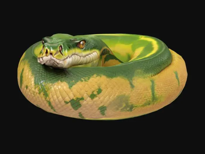 3D model for a big long snake hyper realsitic