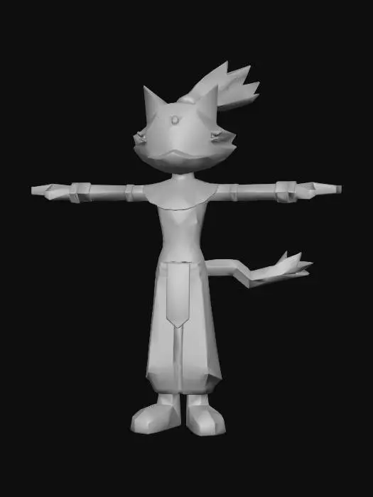 3D model for Retro Feline Heroine