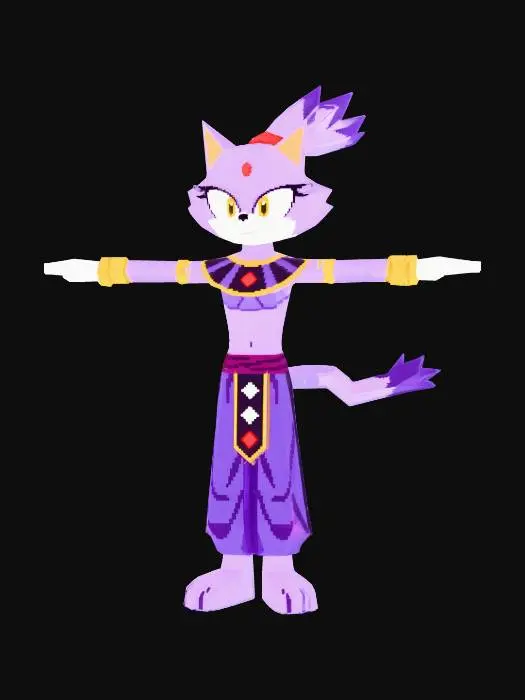 3D model for Retro Feline Heroine