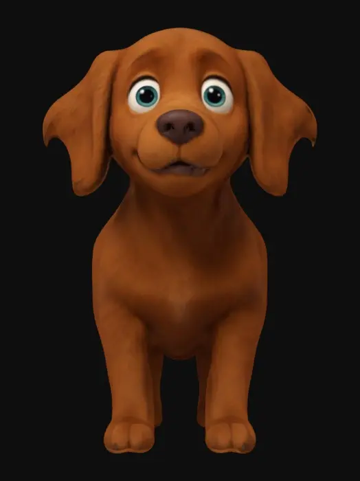 3D model for Golden retriever in Pixar style