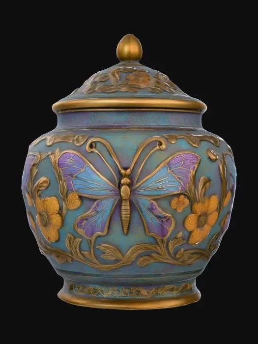 3D model for Elegant Jar With Butterfly