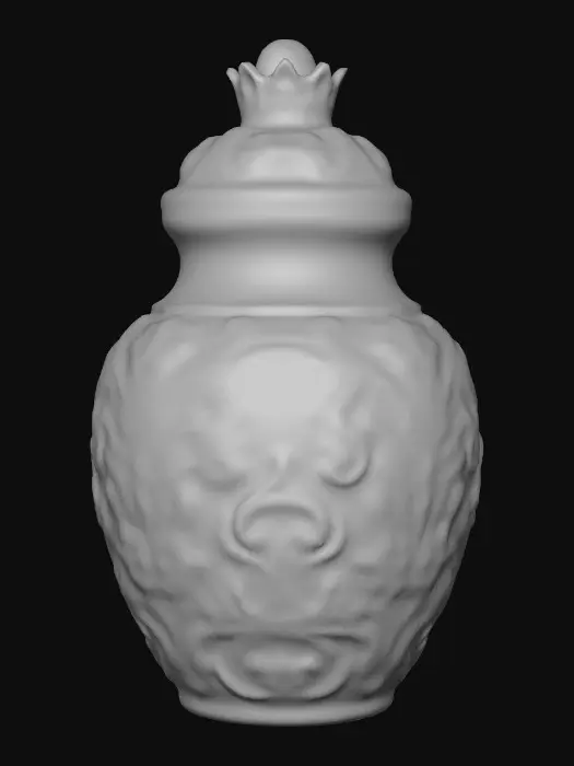 3D model for The beautiful ancient potion jar in a similar artistic style as the attached image.