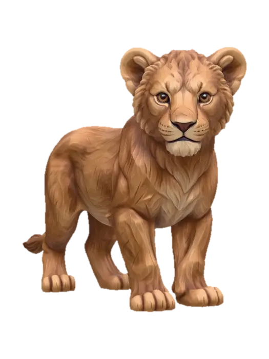 Lion Cub 3D model, AI generated