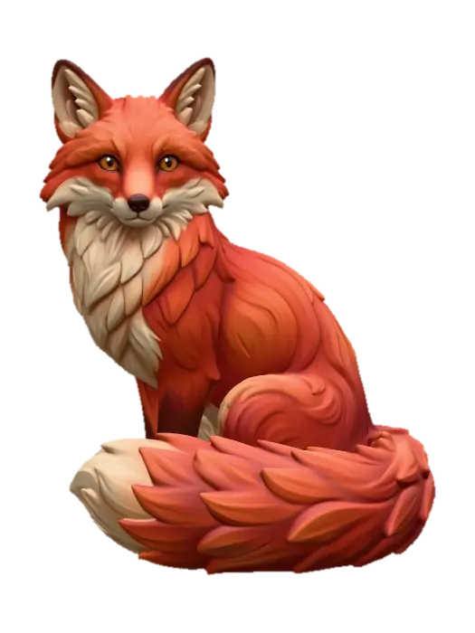 Ember Fox від cyber_fox — створено за допомогою генератора 3D Meshy AI, безкоштовне завантаження FBX OBJ GLB STL