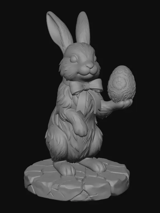 3D model for Easter Bunny with Decorated Egg, #EasterEgg2026#