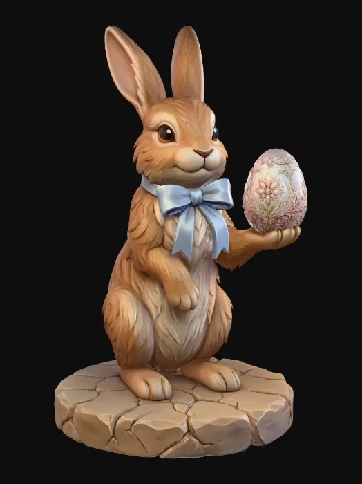 3D model for Easter Bunny with Decorated Egg, #EasterEgg2026#