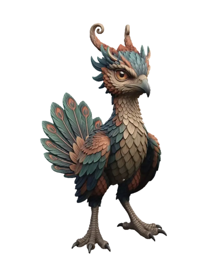 Model 3D Celestial Emberwing - Bird, dijana oleh AI