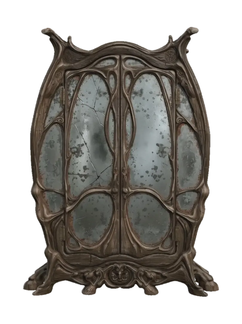 Cracked Glass Armoire - Harry Potter 3D model, AI generated