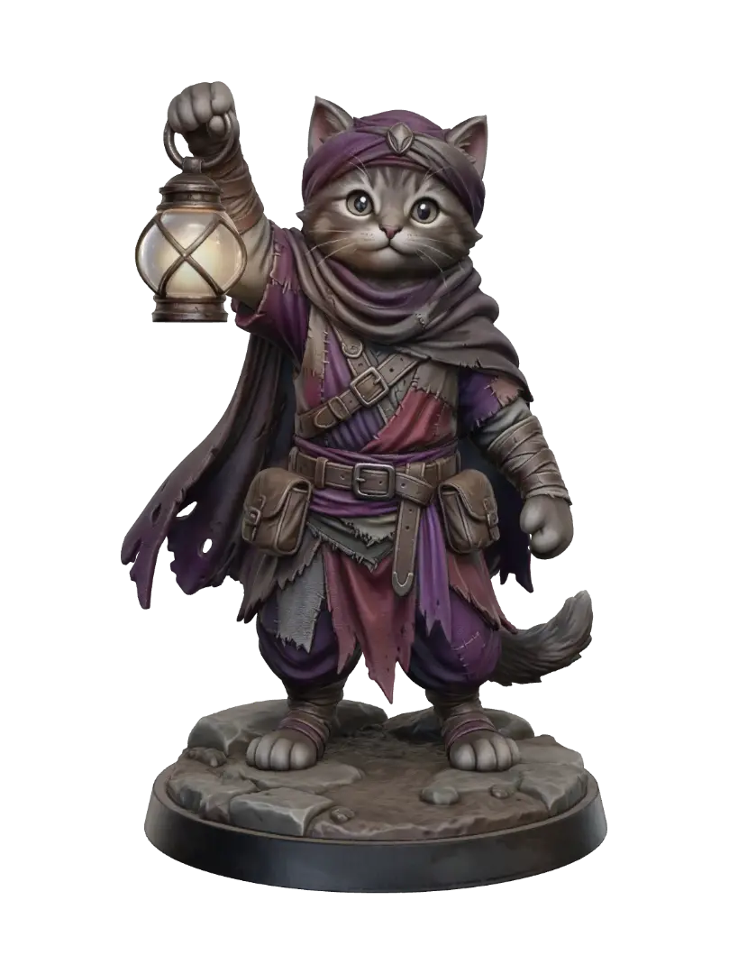 Cute Lantern Keeper 3D model, vytvořený pomocí AI