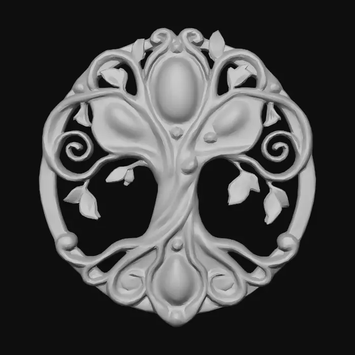 3D model for Tree of Life Gem Pendant
