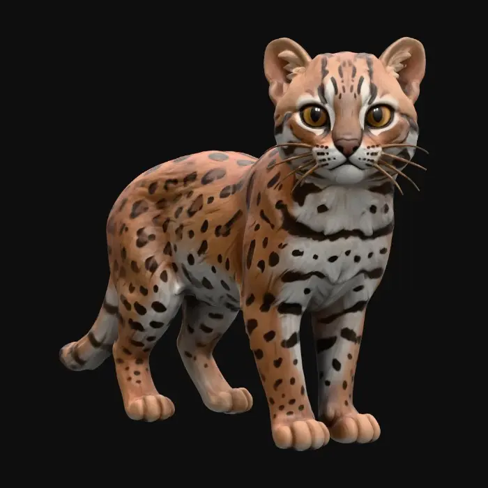 3D model for Rusty-spotted cat