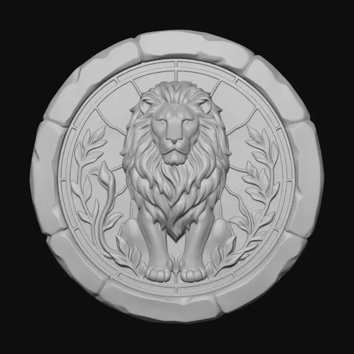 3D model for Stained Glass with Lion