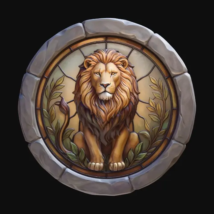 3D model for Stained Glass with Lion