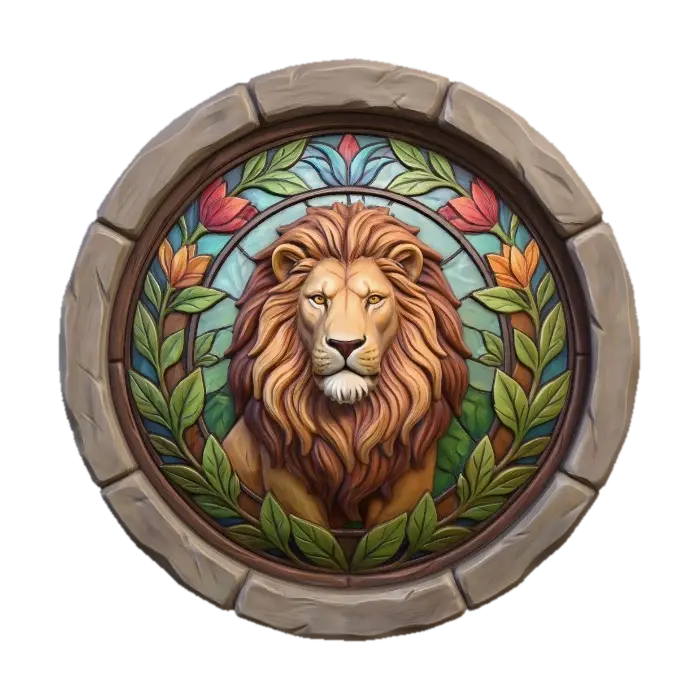 Lion in the Stone Circle yapay zekâ ile oluşturulmuş 3D model