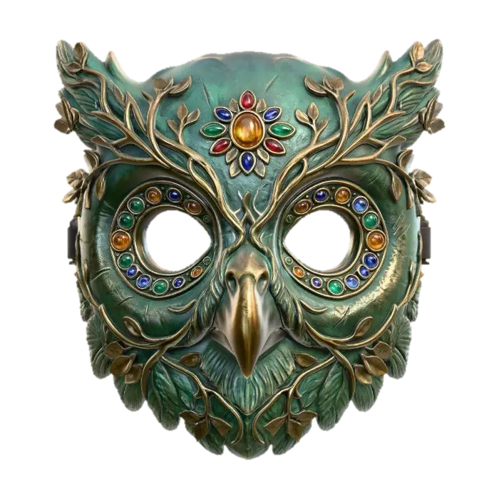 Model 3D The Verdant Owl Masque - Bird, dijana oleh AI