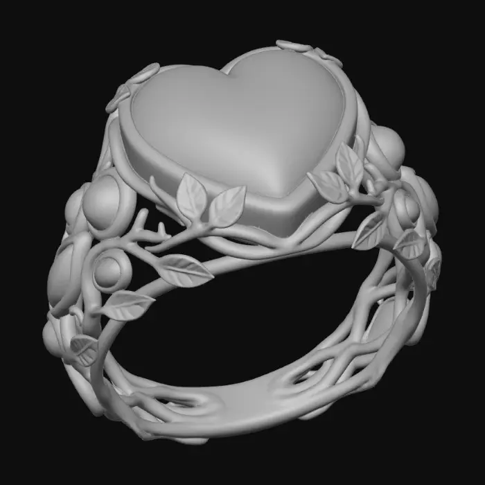 3D model for Amber Heart Vine Ring