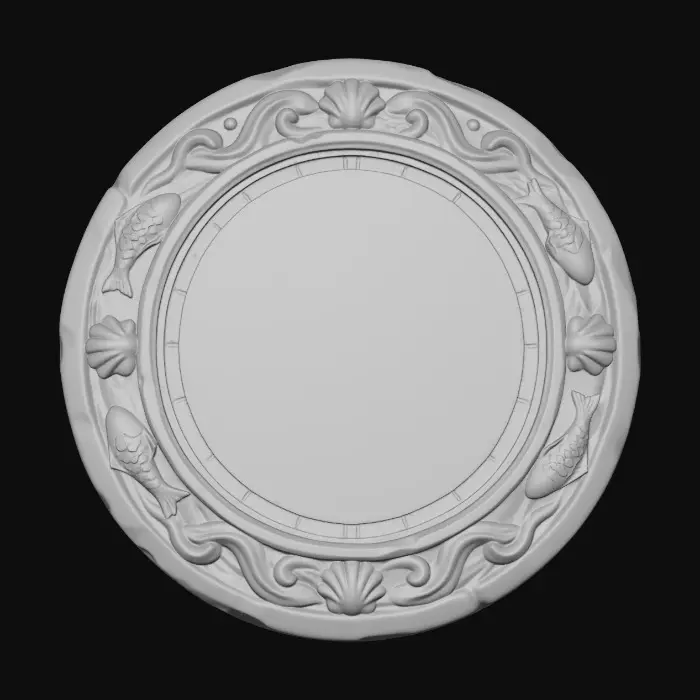 3D model for Stained Glass with Squid from the Black Lake