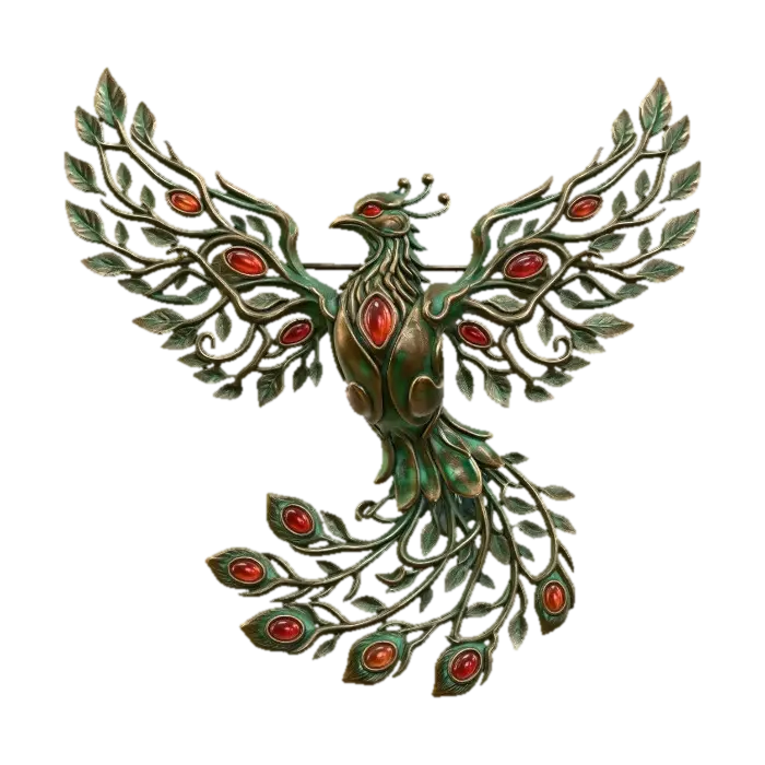 Model 3D Garnet Phoenix - Bird, dijana oleh AI