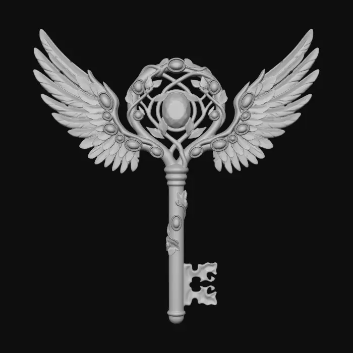 3D model for Winged Key with Rubies