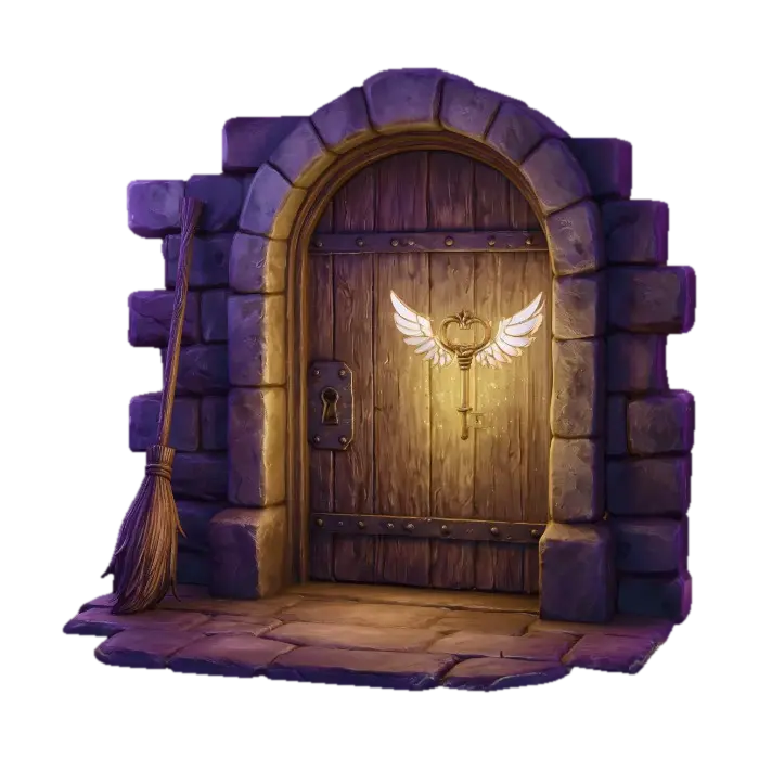Winged Key Gate - Door 3D model, vytvořený pomocí AI