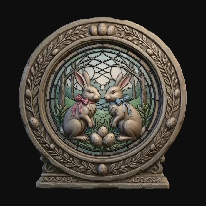 3D model for Rabbits in a Stained-Glass Meadow, #EasterEgg2026#