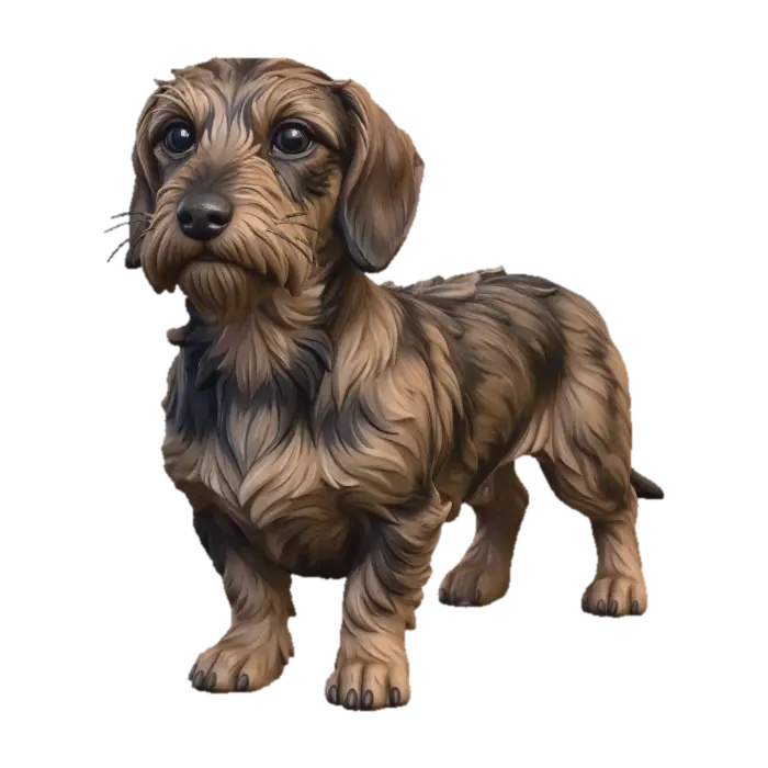 Modello 3D Dachshund (Miniature Wire Haired) - Cute, generato dall’IA