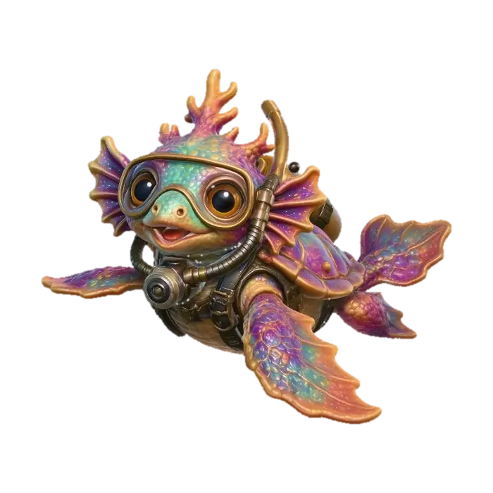 Prismatic Reef Explorer - Submarine 3D model, vytvořený pomocí AI