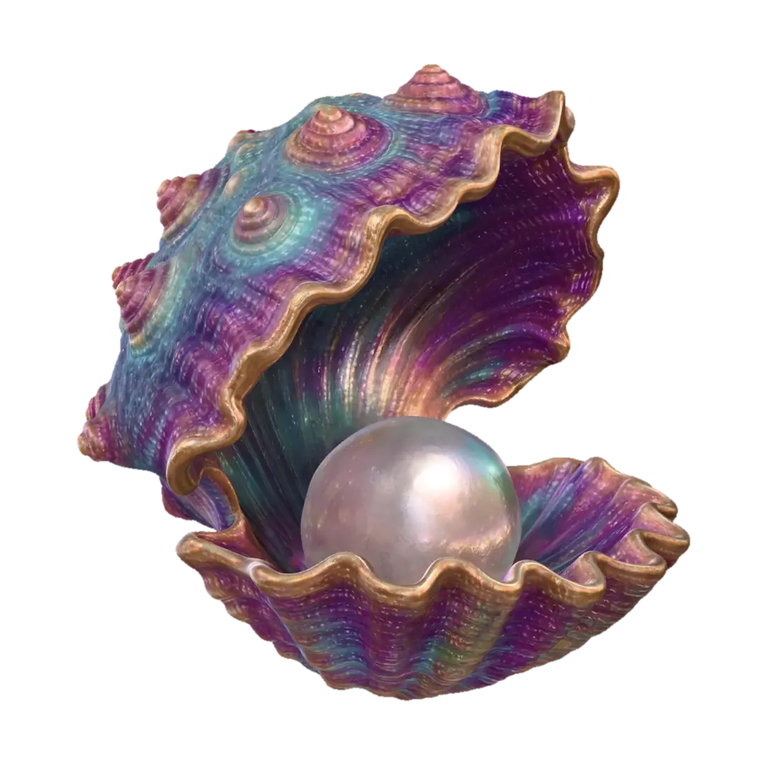 Modelo 3D de Prismatic Pearl in an Iridescent Shell - Carved, gerado por IA