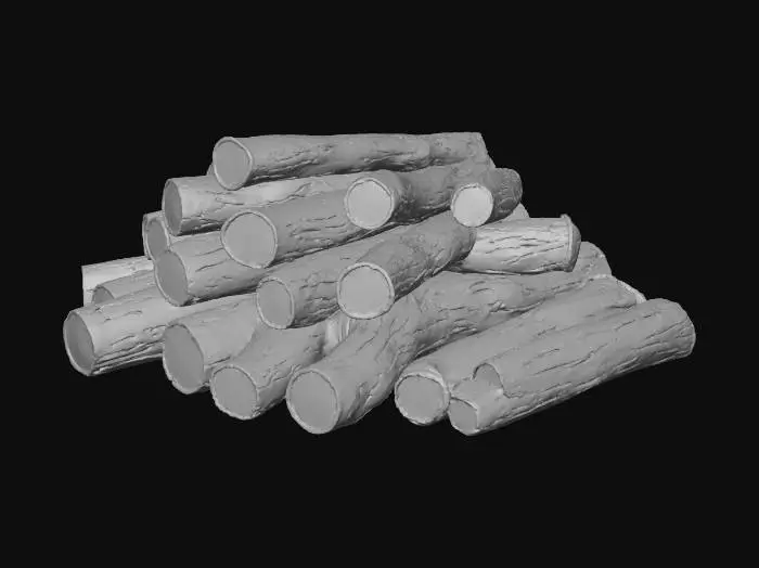 3D model for A pile of small wooden logs