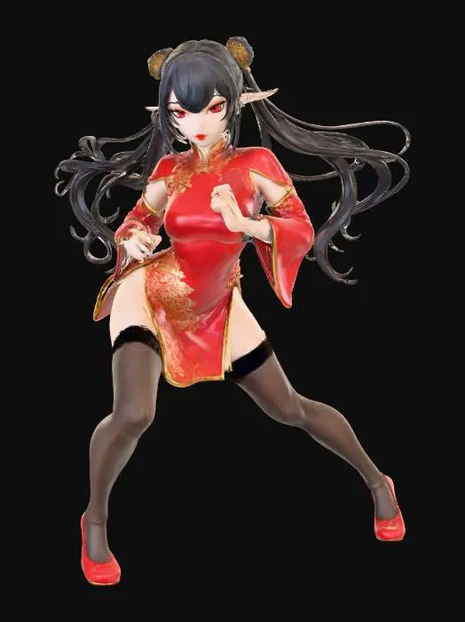 3D model for Warrior of Elegance