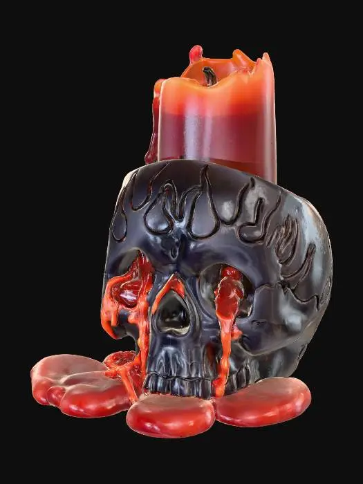 3D model for Melting Skull Candle, #Halloween2025#